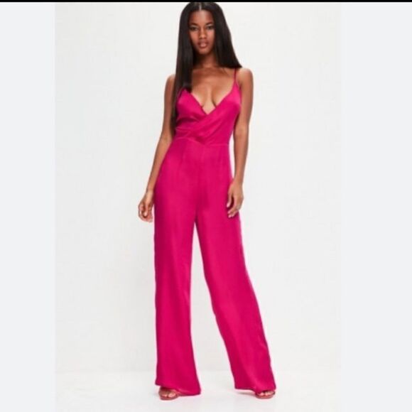 NWT! Missguided satin wrap front strappy jumpsuit - Picture 13 of 13
